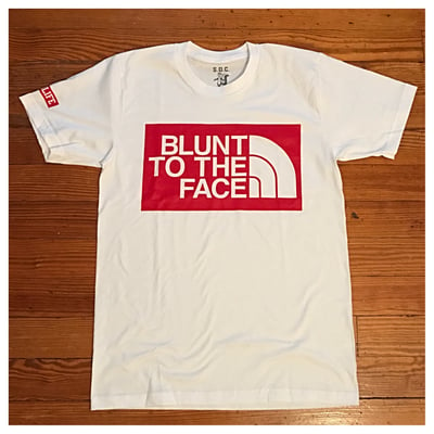 Image of Blunt to the face tee (White/Red)