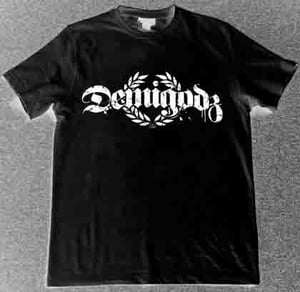 Image of Demigodz Classic White Print T-Shirt - Black Tee