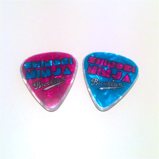 Image of Shinobi Ninja Double Sided Pink & Blue Guitar Pick