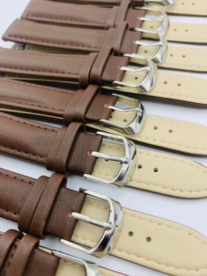 Image of LOTS OF 5 & 10 X PLAIN LEATHER GENTS WATCH STRAPS,18mm/20mm,BLACK,BROWN,TOP QUALITY,NEW.