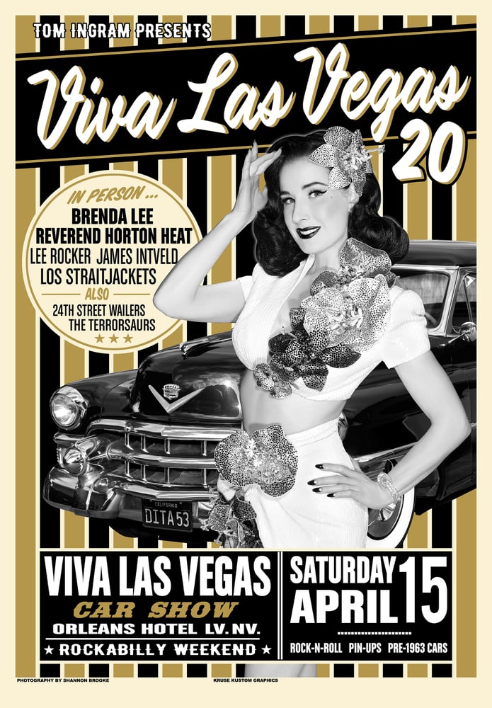 Image of Viva Las Vegas 20 Silkscreen Poster featuring Dita Von Teese