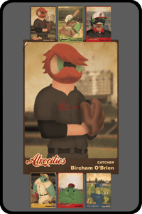 Image of monster league baseball poster + cards.