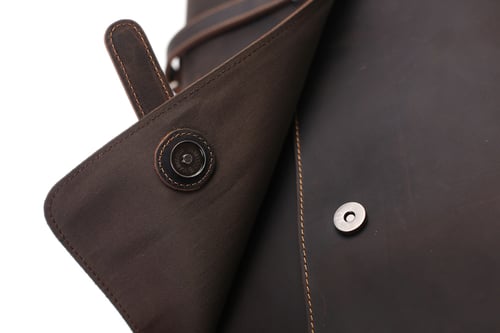 Image of Vintage Crazy Horse Leather Briefcase Men Messenger Bag Laptop Bag 6148