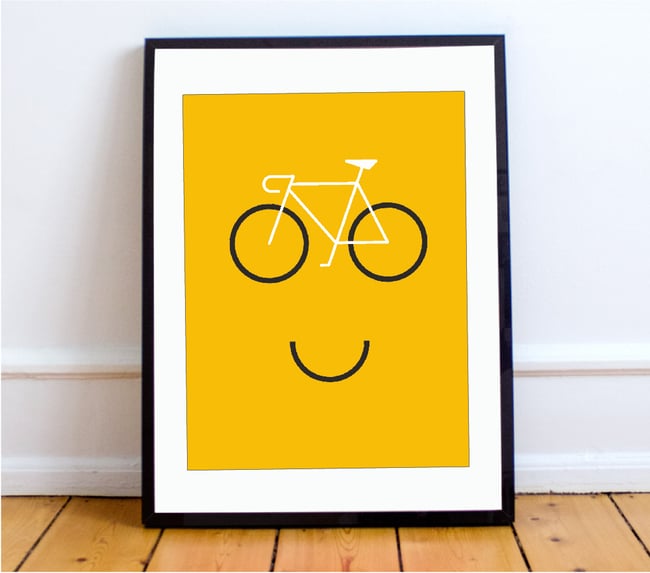 Happy Cycling print A4 & A3 Pedalare shop