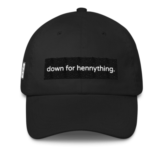 Image of down for hennything. Dad hat