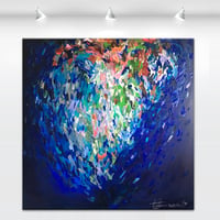 Image 1 of 'Indigo heart' - 100x100cm