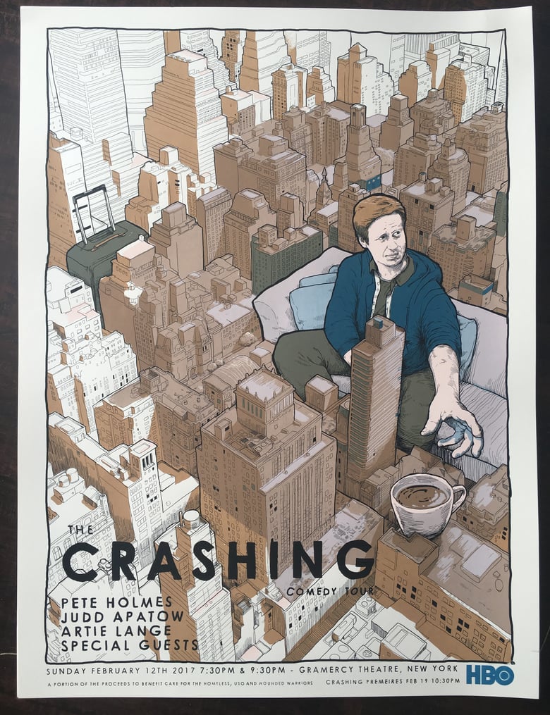 Image of Pete Holmes CRASHING posters (NYC date)