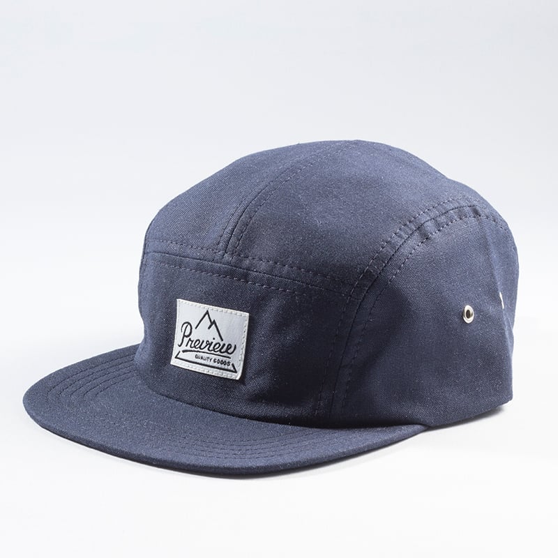 Image of Preview Linen Camp cap, navy