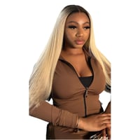 Image 3 of Ombre & Honey Blonde Dark Roots (Full Lace) Wig