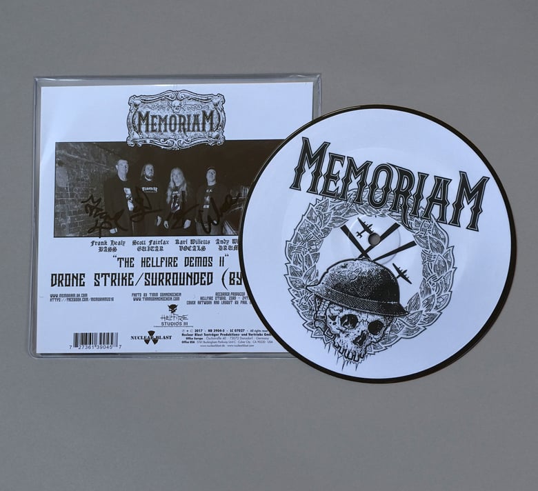 Image of Memoriam - Hellfire Demo II - 7" Single - Picture Disc - Signed
