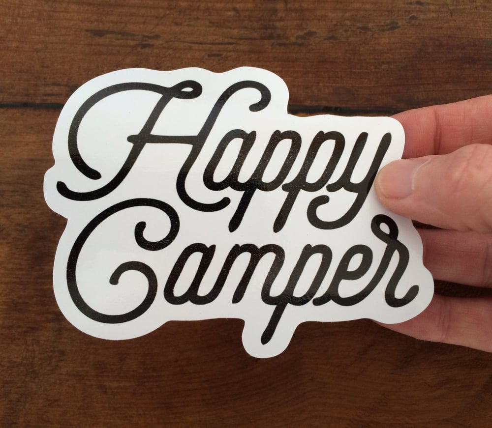 Image of Vinyl Sticker - Happy Camper / Go Camping