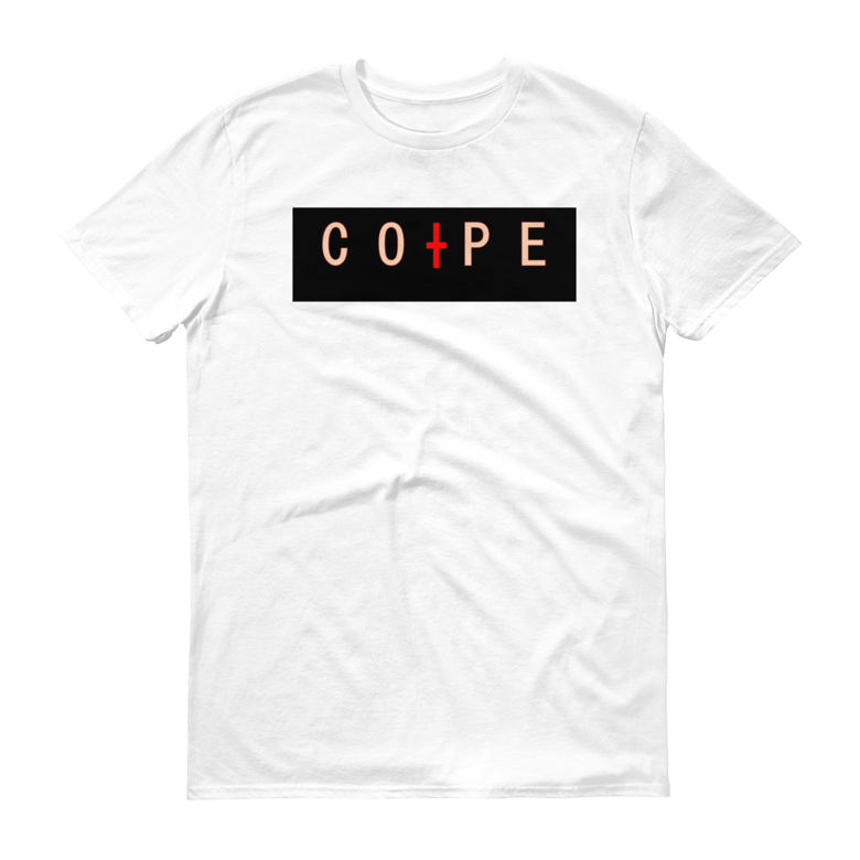 Image of COPE TSHIRT WHITE Front and BAck 