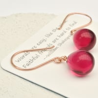 Image 5 of Berry glass drop earrings