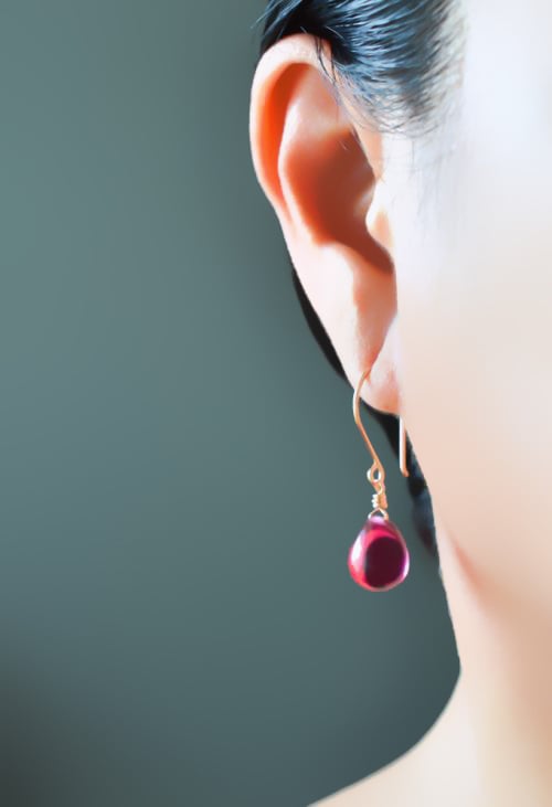 Image of Berry glass drop earrings