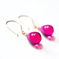 Image 3 of Berry glass drop earrings
