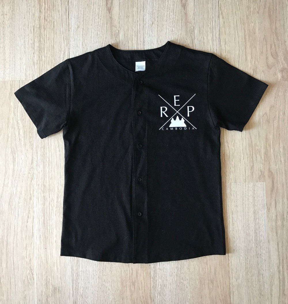 Image of Kids Black X Baseball Cotton Jersey