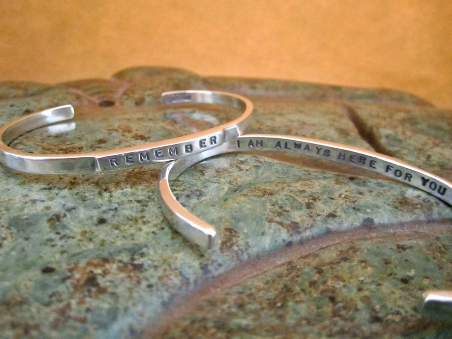 Image of "REMEMBER ~ I am Always here for you" Sterling Bracelet