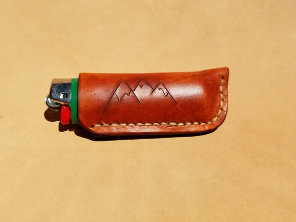 Image of Mt. Gnarly leather lighter case