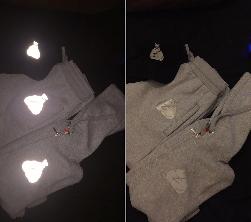 Image of Grey Reflective Hooded Tracksuit