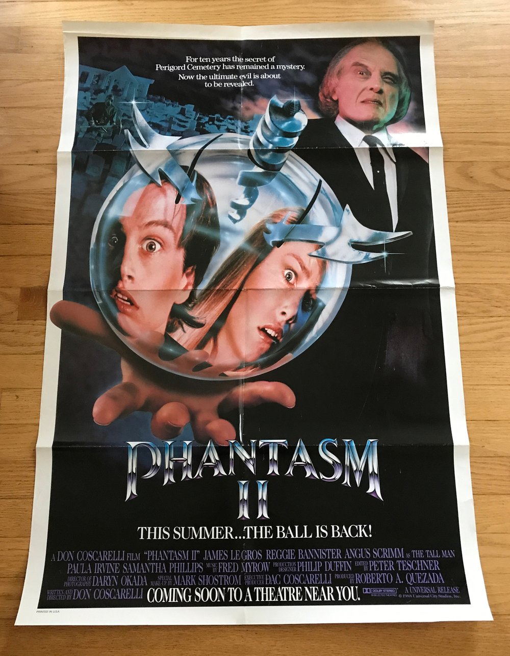 1988 PHANTASM II Original U.S. One Sheet Movie Poster