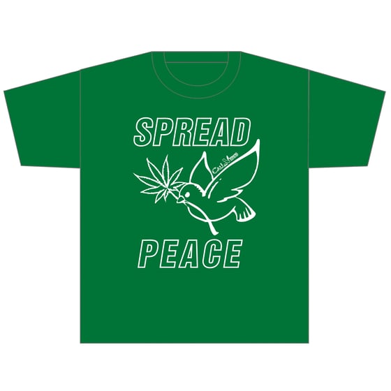 Image of Spread Peace Kelly Green Shirt