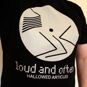 Image of LARGE T-shirt: 'Loud and Often' (grey on black)