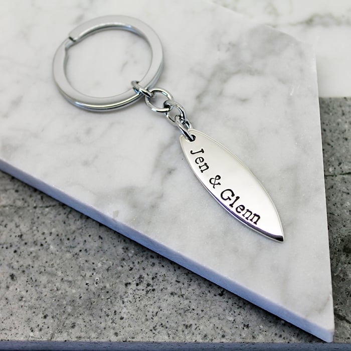 Sterling Silver Engraved Name Keychain