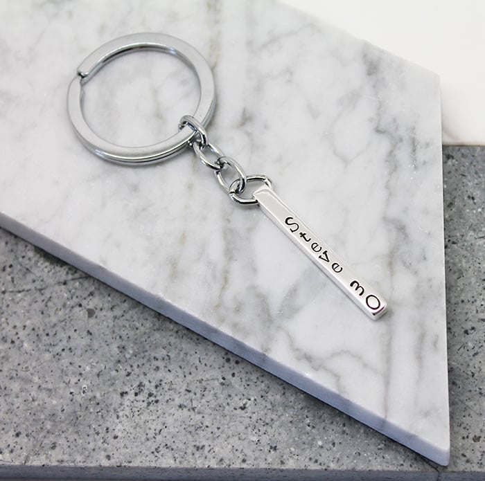 Personalised Bar Key Chain Hilary & June