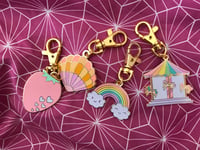 Image 5 of Pineapple Rainbow Enamel Bag Charm/Keychain