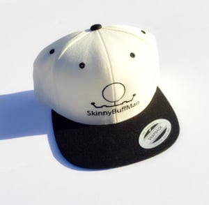 Image of White/Black SkinnyBuffMan SnapBack Hat 