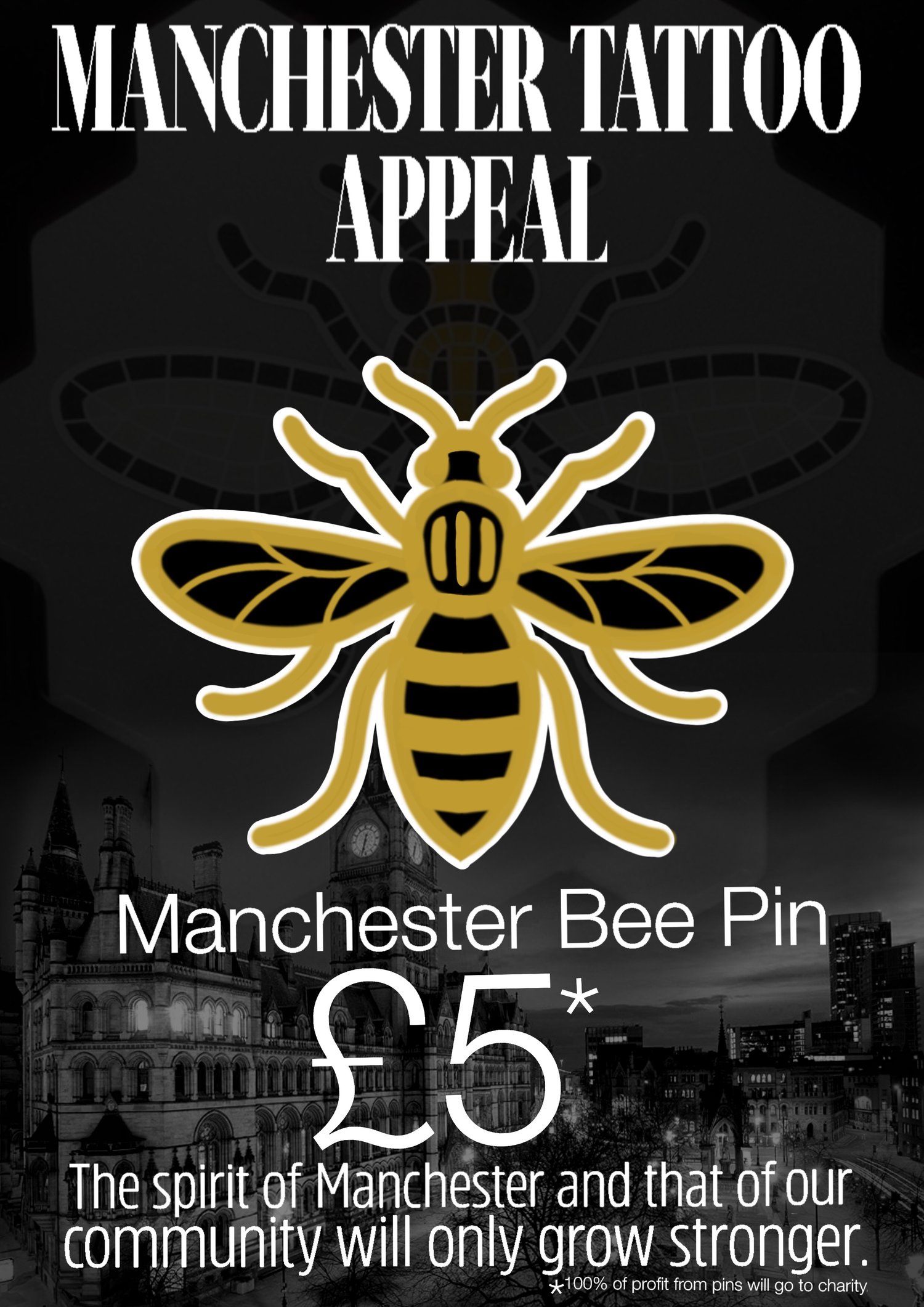 Image of Manchester Bee Enamel Pin Badge