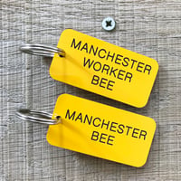Image 1 of Manchester Worker Bee locker keyring in Yellow + Black