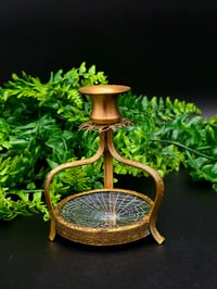 Image 1 of Ornate Vintage Candle holder - Real preserved spider web