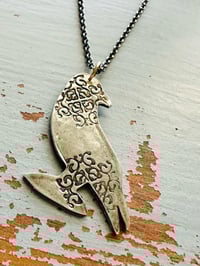 Image 1 of sterling silver Camus quote raven pendant