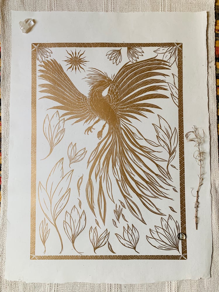 Image of Phoenix on cream hemp