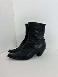 Image 1 of Vintage black leather boots // 37