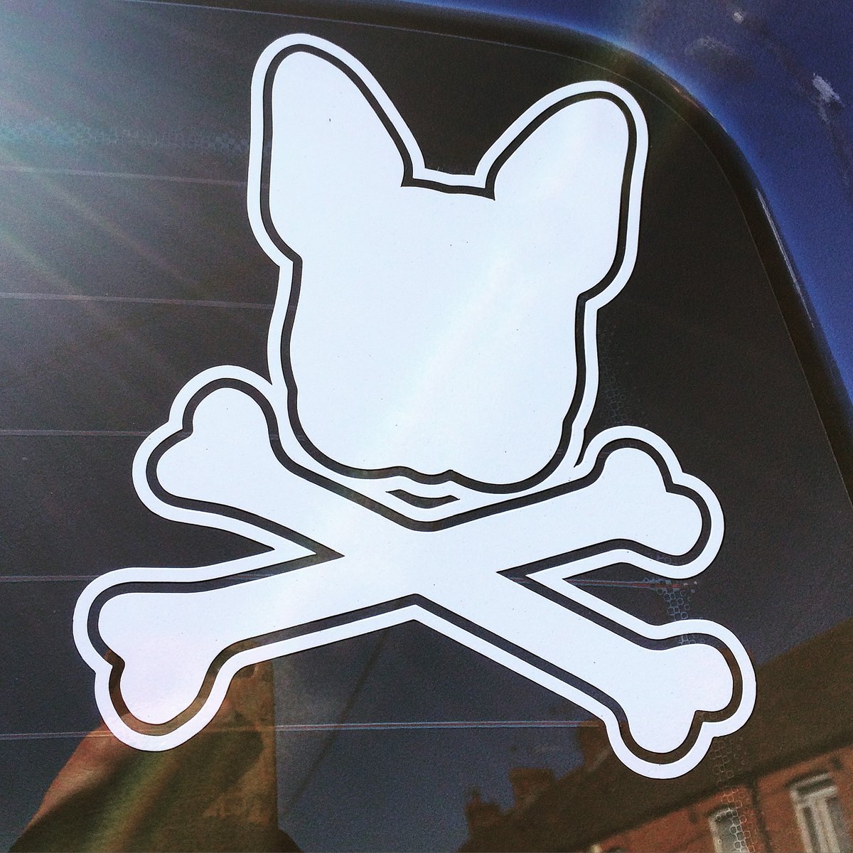 Image of Frenchie Skull and Crossbones Vinyl Decal