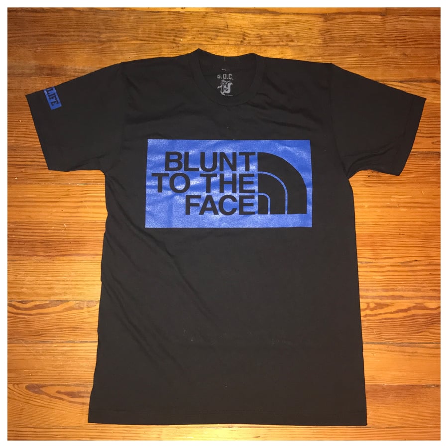 Image of Blunt to the face tee (Blk/royal)