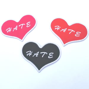 Image of LOVE HATE , Iron on Patch