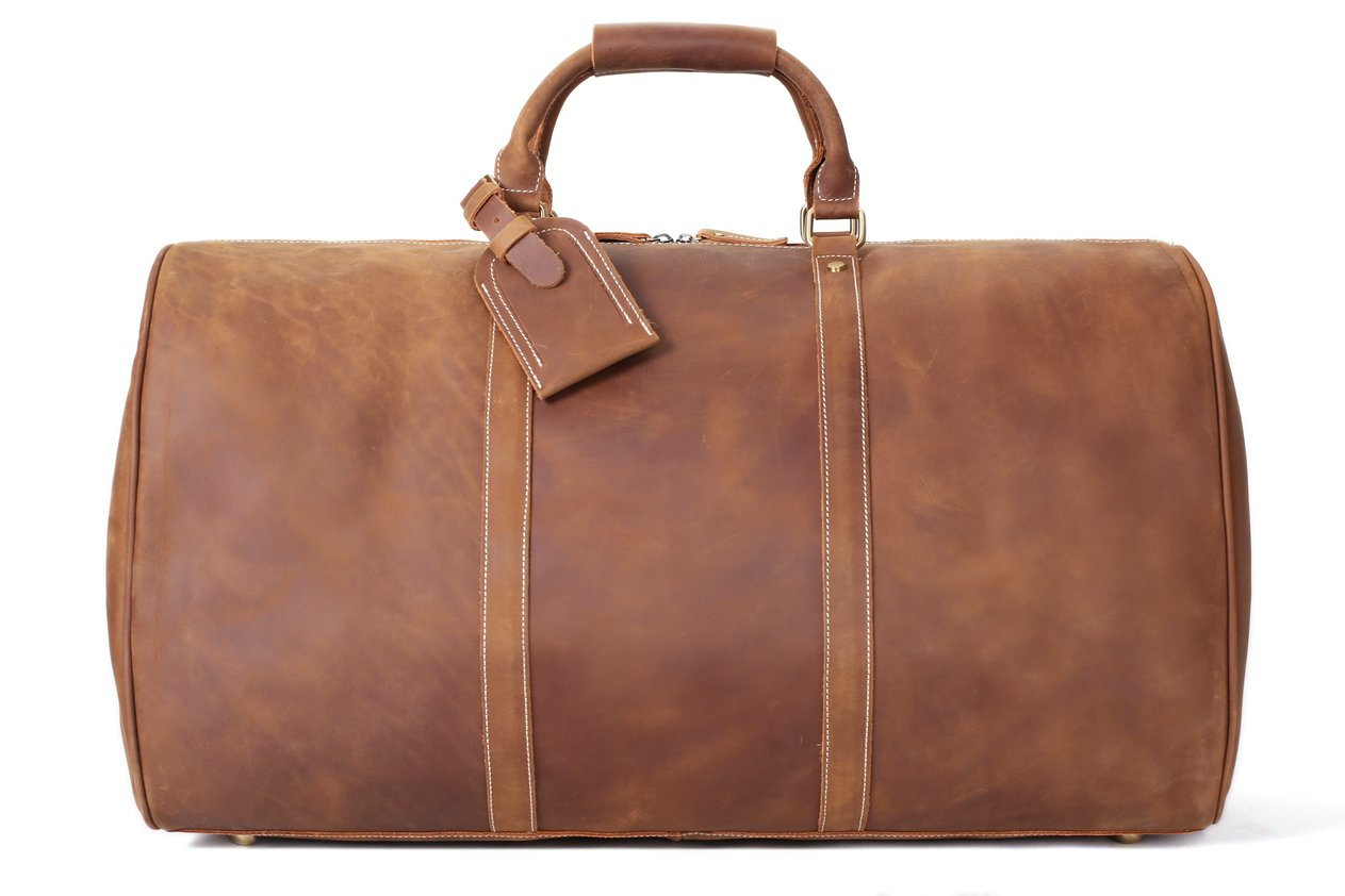 Handmade Large Vintage Full Grain Leather Travel Bag, Duffle Bag ...