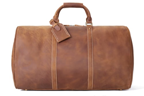 Image of Handmade Large Vintage Full Grain Leather Travel Bag, Duffle Bag, Holdall Luggage Bag 12027