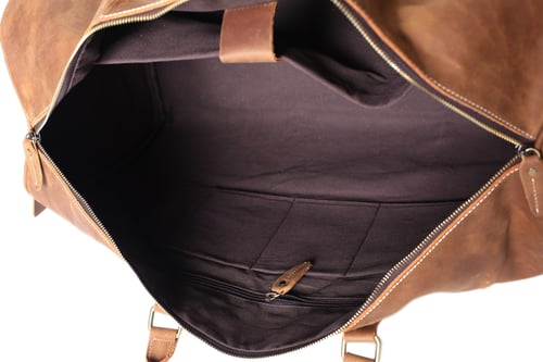 Image of Handmade Large Vintage Full Grain Leather Travel Bag, Duffle Bag, Holdall Luggage Bag 12027