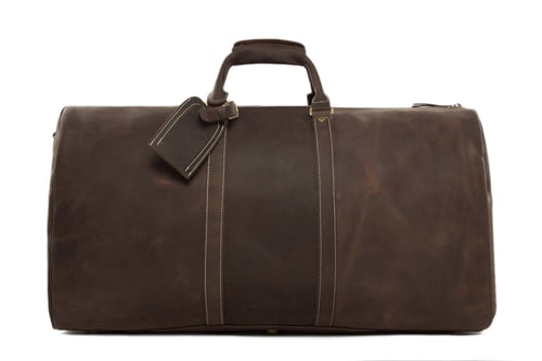 Image of Handmade Large Vintage Full Grain Leather Travel Bag, Duffle Bag, Holdall Luggage Bag 12027