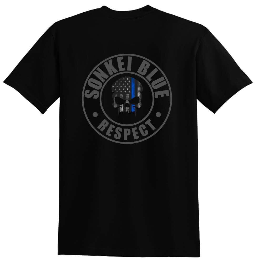Image of Sonkei Blue Thin Blue Line Logo Shirt