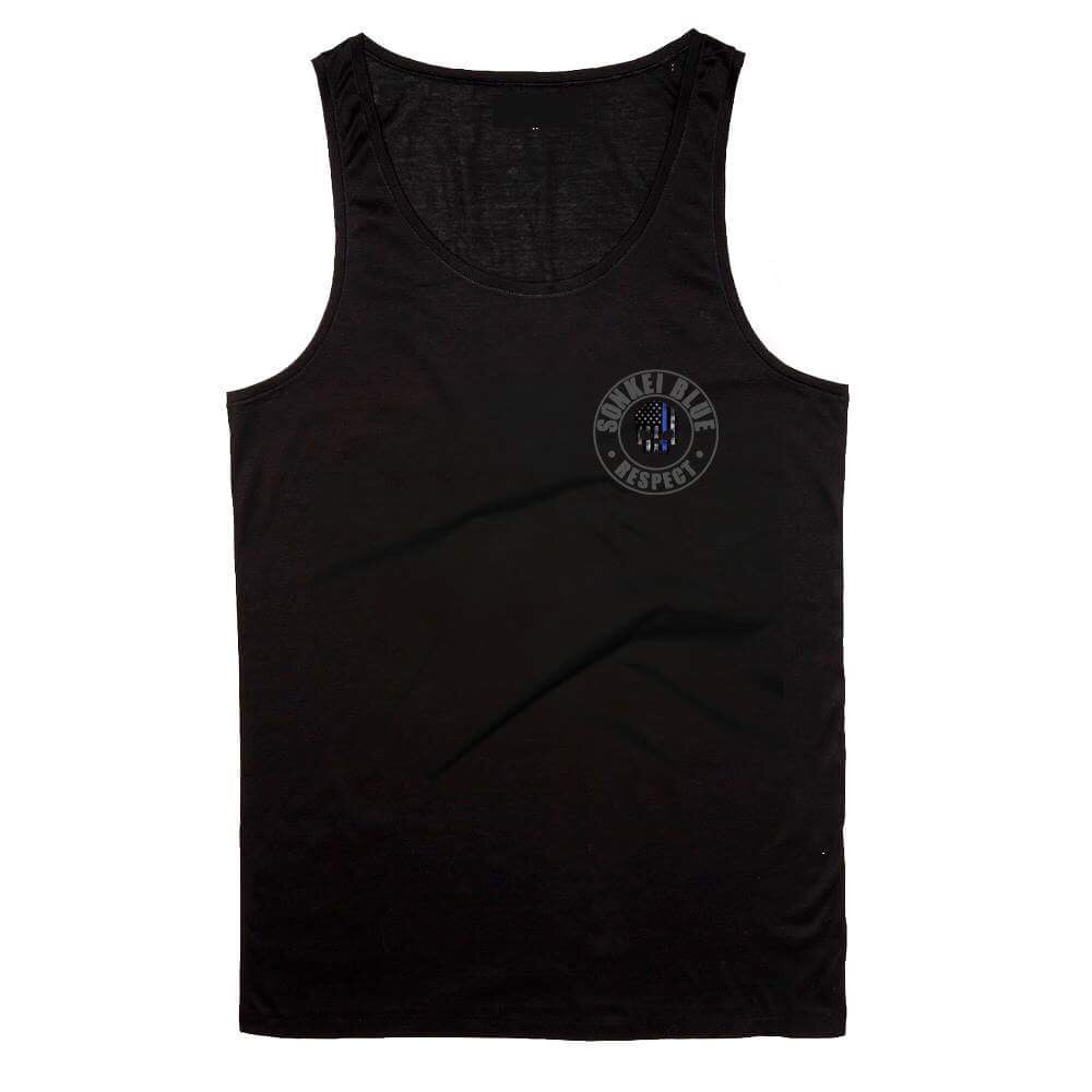 Image of Black and Gray Sonkei Blue Tank Top