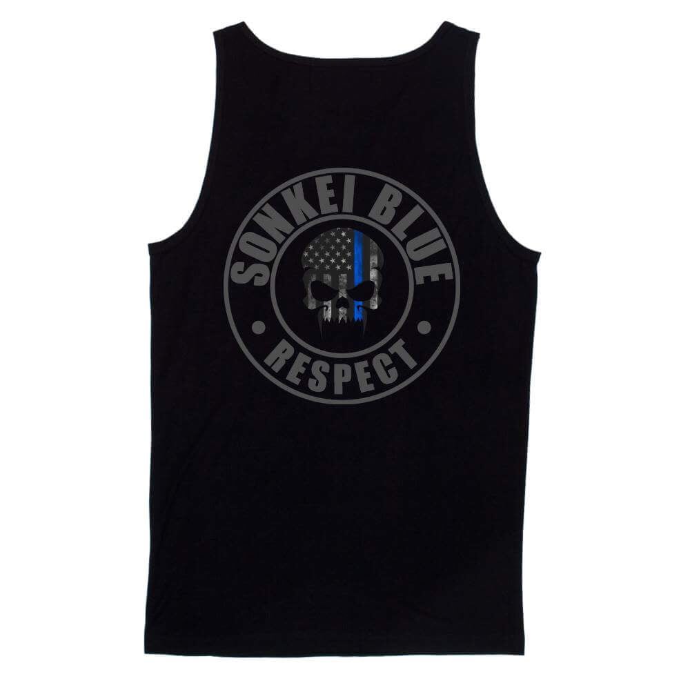 Image of Black and Gray Sonkei Blue Tank Top