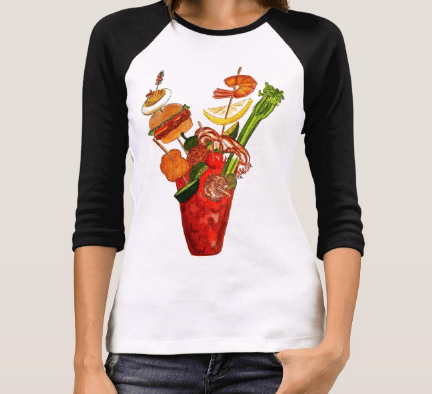 Image of Women's Outrageous Bloody Mary 3/4 Sleeve Raglan T-Shirt