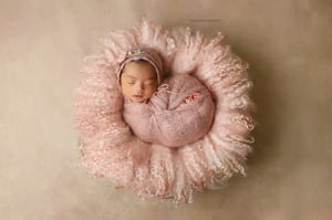 Image of Round Curly Felted Blanket - VINTAGE PINK