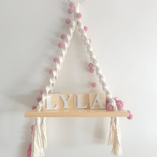 Image of 'Sienna' Macrame Shelf/Swing