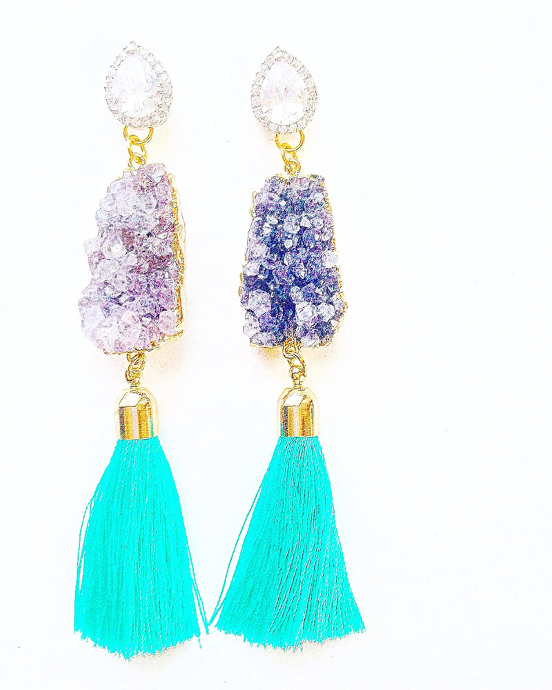 Image of Antheia Geode Amethyst Earrings